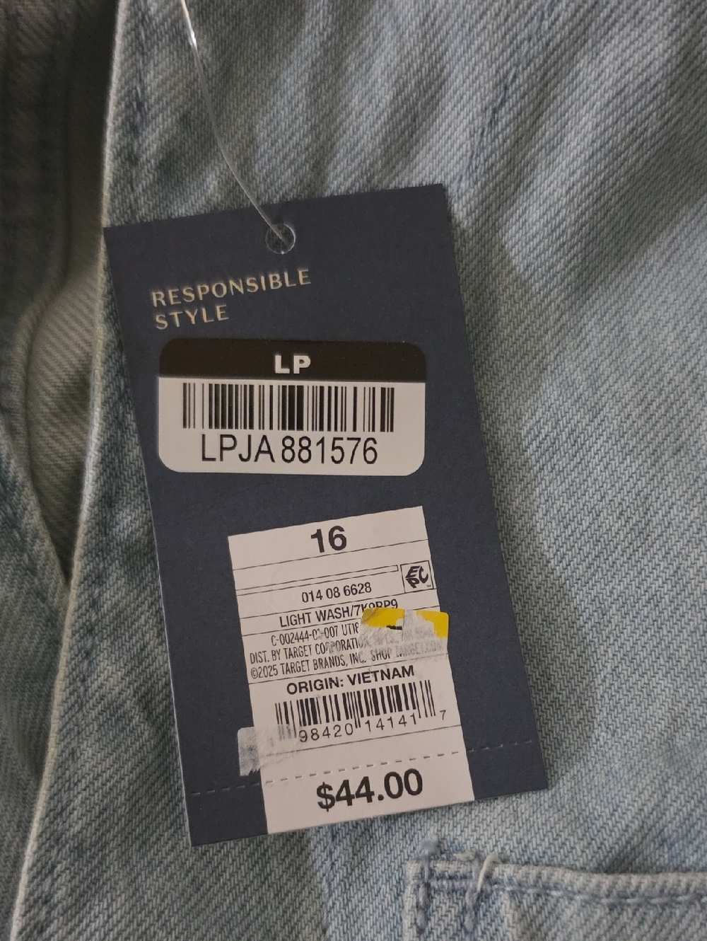 Universal Thread Women's Denim Baggy Jumpsuit Size 16 PTP 24 Waist 19 - Picture 5 of 5